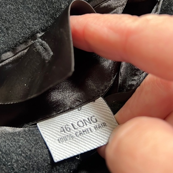 Black Camel Hair Sports Coat Blazer 46L - Closet Staple - Excellent Condition - Picture 8 of 10